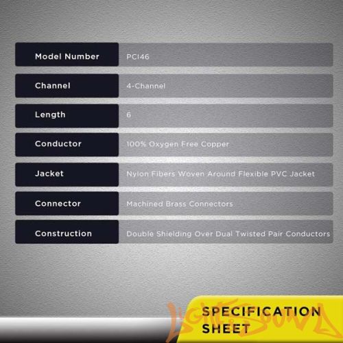 RCA (межблочный) кабель Recoil Premium PCI46 4RCA 2 метрa
