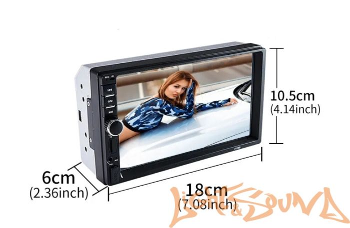 HIPPCRON 7018C 2din  USB/MP3/SD/FM/Bluetooth,с пультом на руль, 7дюймов