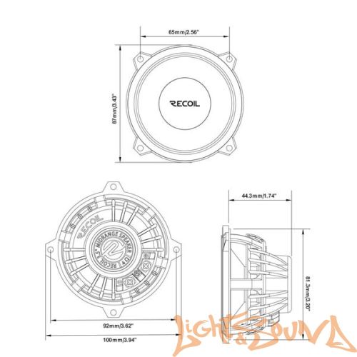 Recoil RMS35 3.5" (9 см) среднечастотные динамики (комплект)