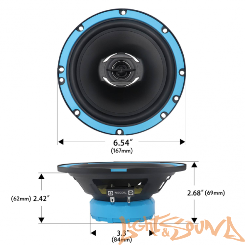 Recoil RCX65 6.5" (16,5 см), 2-полосная коаксиальная акустическая система