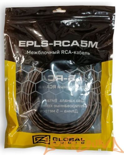 RCA (межблочный) кабель Global Audio EPLS-RCA5M, 5 метров