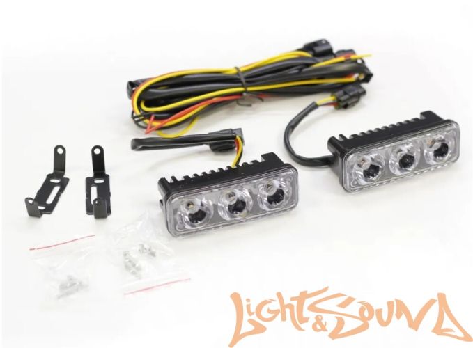 Ходовые огни ДХО 3 LED с функцией поворотника, 2шт