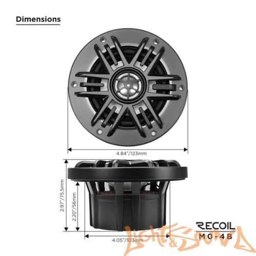 Recoil MO-4B Marine 4" (10 см), 2-полосная коаксиальная акустическая система для катера
