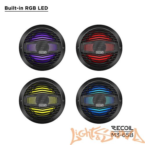 Recoil M3-65B Marine 6.5" (16,5 см), 2-полосная коаксиальная акустическая система для катера,чёрные