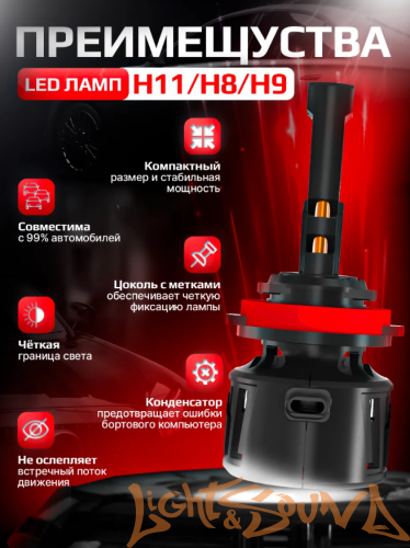NTS AUTO T95 H8/H9/H11/H16 CANBAS 9-16V, 50W, 6300K (2шт)