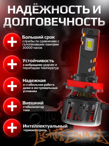 NTS AUTO T95 H8/H9/H11/H16 CANBAS 9-16V, 50W, 6300K (2шт)