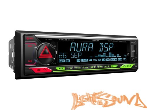 Aura VENOM-D41DSP USB-ресивер, 4х141w, USB/FM/AUX/BT,3RCA,DSP/D-SWC 2/3 way RGB-подсветка