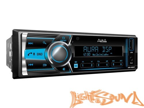 Aura AMH-88DSP USB-ресивер, 4х61w, USB (1.2A)/FM/AUX/BT,3RCA,DSP 2/3way,iD3-TAG,16.5 млн. цветов