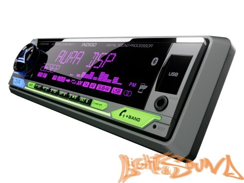 Aura INDIGO-879DSP-MKII USB-ресивер, 4х51w, USB (1.2A)/FM/AUX/BT,4RCA,DSP,RGB подсветка