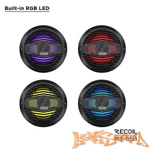 Recoil M3-65B Marine 6.5" (16,5 см), 2-полосная коаксиальная акустическая система для катера,чёрные