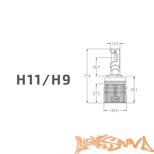 MTF Light, Cyber Light PRO, 6500lm, 12V, 65W, 6000K, кулер, H11/H9 (2шт)