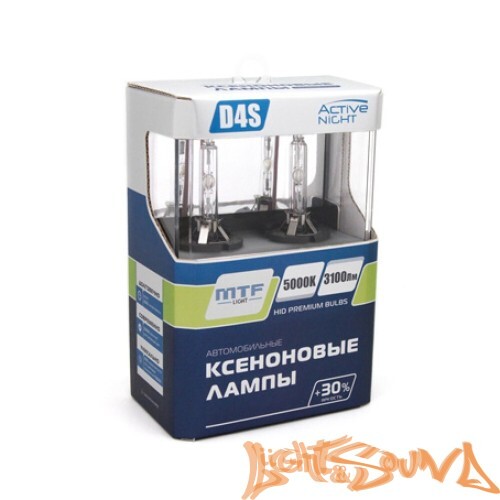 Ксеноновая лампа MTF light  Active Night +30%, D4S, 3100 lm, 5000k, 35w, 42v, 1шт