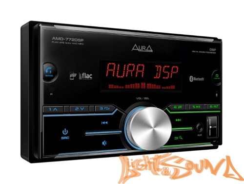 Aura AMH-772DSP 2DIN USB-ресивер, 4x51, USB/FM/AUX/BT,3RCA,DSP, RGB-подсветка