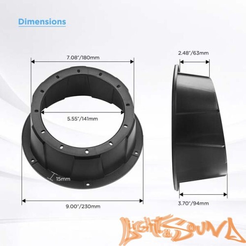 Подиумы пластиковые Recoil USP65B 6,5" (16см), чёрные, 2шт