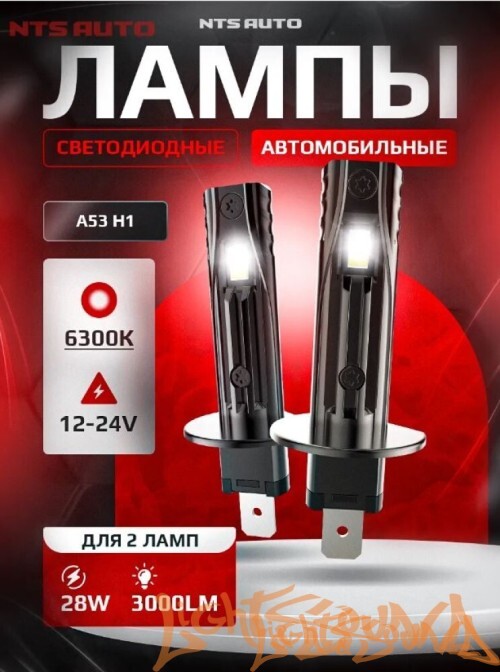 NTS AUTO A53 H1, 12-24V, 12W, 6300K (2шт)