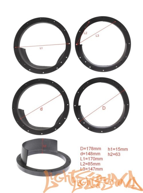 Водозащитный козырёк 6.5" с подиумом (пластик, ср. жестк.), 2шт