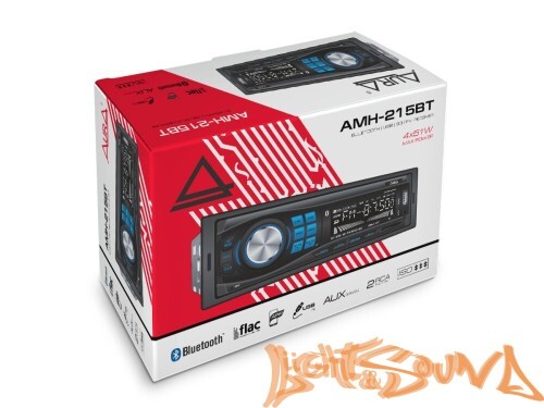 Aura AMH-215BT USB-ресивер, 4x51w, USB SD/FM/AUX/BT, 2 RCA, VA дисплей, синяя подсветка