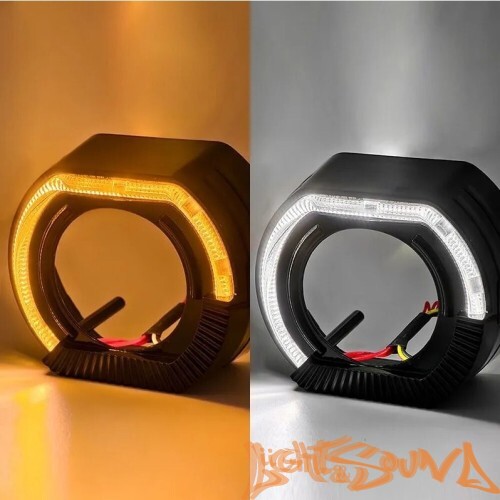 Бленда 3,0 дюйма LED ZX-009 Black (Белый/Оранжевый) 1шт