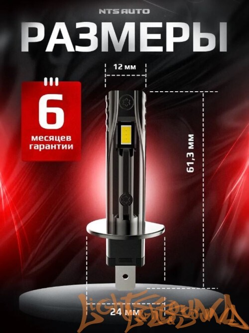 NTS AUTO A53 H1, 12-24V, 12W, 6300K (2шт)