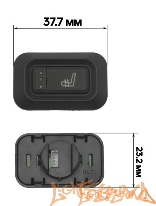 Комлект подогрева одного сидения с прямоугольной кнопкой ZG17