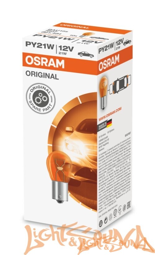 Osram Original Line PY21W 12V, 21W Лампа накаливания ,в уп. 10шт, (1шт)