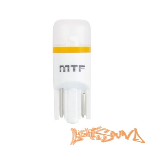 MTF Light W5W/T10, 4000к тепл. белый свет, 50lm, 360 градусов, линза мат., 2шт