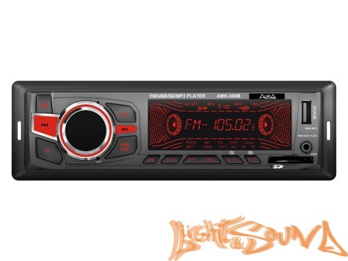 Aura AMH-300M USB-ресивер, 4x51w, USB/SD/FM/AUX, 2 RCA, iD3-TAG, мультицвет (7 цветов)