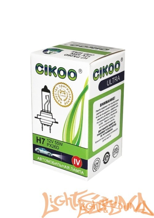 CIKOO, CG0114, H7 4X (супер белый) 12V, 55W Галогенная лампа (1шт)
