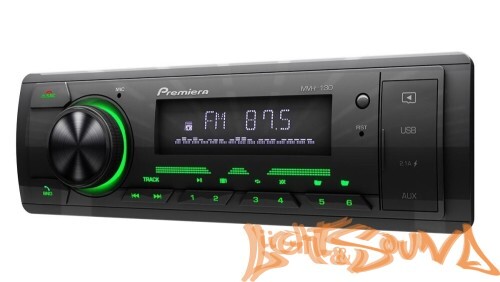 Premiera MVH-130 4 х 55 Вт, FM / USB ресивер с Bluetooth (зеленая подсветка)