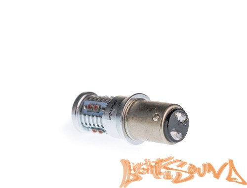 Optima MINI P21/5W, RED, CAN, CREE XB-D*10, 5500K, 50W, 12V (BaY15D), двухконтактная, 1шт