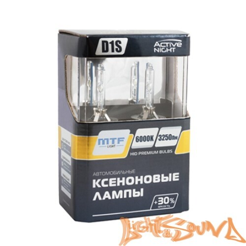 Ксеноновая лампа MTF light  Active Night +30%, D1S, 3250 lm, 6000k, 35w, 85v, 1шт