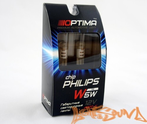 Optima Premium PHILIPS Chip W5W (T10), 4200K, 12V, (W2.1X9.5D), 2шт