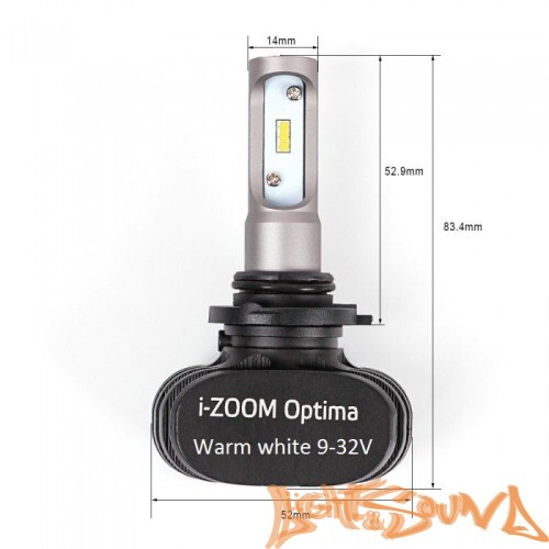 Светодиод головного света Optima i-Zoom HB4/9006 LED, Seoul-CSP, Warm White, 9-32V (2шт)