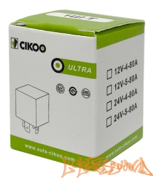 Реле силовое 12V 5 конт. 80A с индикатором,ушко+кронштейн