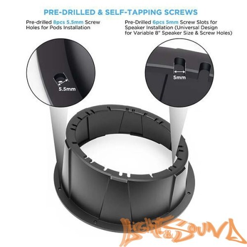 Подиумы пластиковые Recoil USP8B 8" (20см), чёрные, 2шт