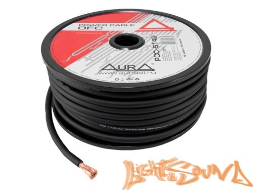 Aura PCC-514B  Кабель силовой, черный, 6AWG/13,85мм2, 50м в катушке