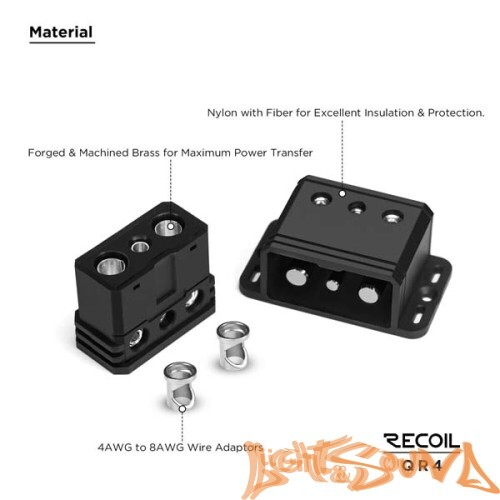 Recoil QR4 (2x4Ga+remout) Адаптер для подключения кабеля “в разрыв”