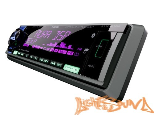 Aura INDIGO-877DSP-MKII USB-ресивер, 4х51w, USB (1.2A)/FM/AUX/BT,4RCA,DSP,RGB подсветка