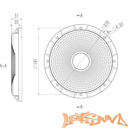 Защитная сетка для сабвуфера 8" Recoil SG-8, 1 шт