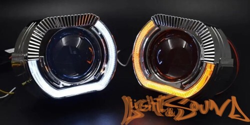 Бленда 2,5 дюйма LED ZX-007 Silver (Белый/Оранжевый) 1шт