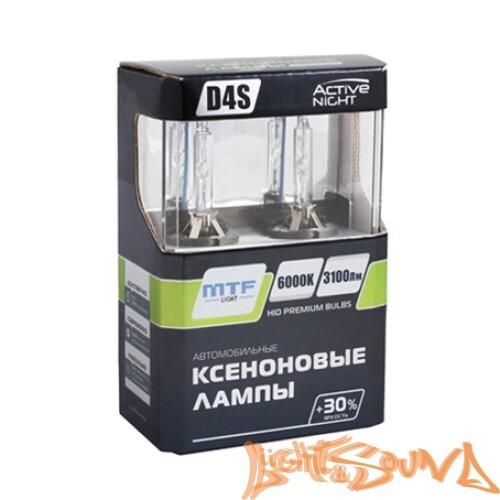 Ксеноновая лампа MTF light  Active Night +30%, D4S, 3100 lm, 6000k, 35w, 42v, 1шт