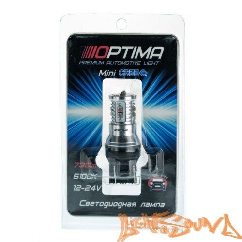 Optima Premium 7443 MINI RED, CAN CREE XB-D*10, 5500K, 50W 12V (W3X16g) двухконтактная, 1шт