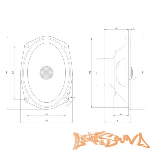 Oris Electronics FT-692 6x9" (16x23 см) 2-полосная коаксиальная акустическая система