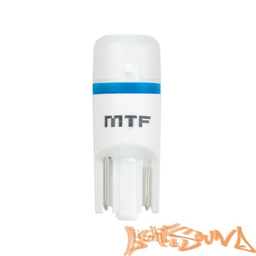 MTF Light W5W/T10, 5000к белый свет, 50 lm, 360 градусов, линза матовая, 2шт