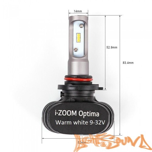 Светодиод головного света Optima i-Zoom HB3/9005 LED, Seoul-CSP, Warm White, 9-32V (2шт)