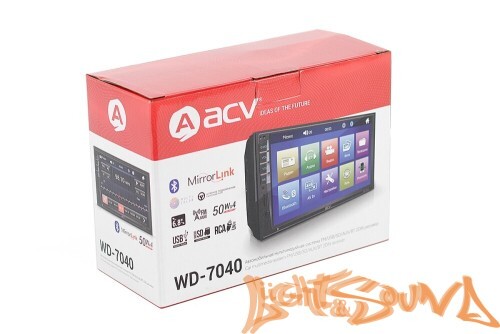 ACV WD-7040N 2DIN (800x480) 4x50, USB/SD/FM/AUX/BT/WMA/MiltiColor/Equalizer/MirrorLink, 7 дюймов