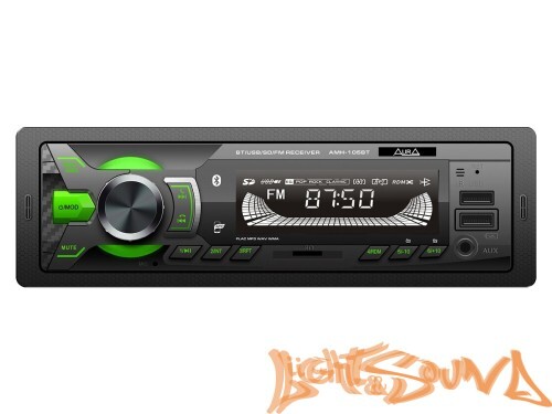 Aura AMH-105BT USB-ресивер, 4x36w, 2xUSB SD/FM/AUX/BT, LED дисплей, зеленая подсветка