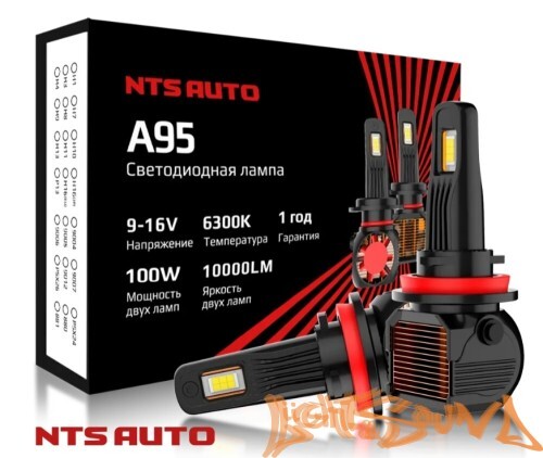 NTS AUTO A95 H8/H9/H11/H16, CANBAS, 12-24V, 100W, 6300K (2шт)