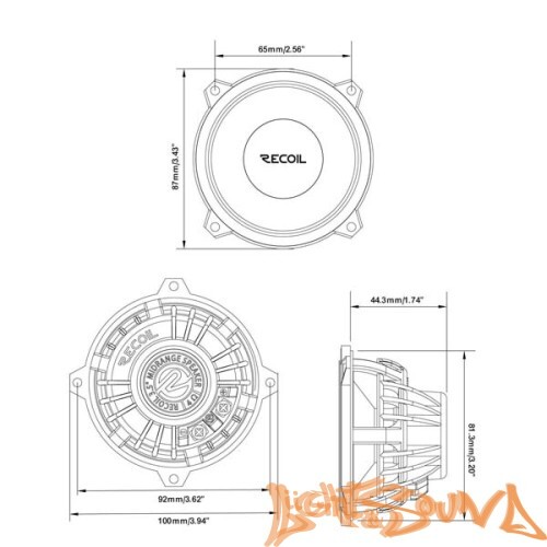 Recoil RMS35 3.5" (9 см) среднечастотные динамики (комплект)