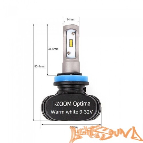 Светодиод головного света Optima i-Zoom H8 LED, Seoul-CSP, Warm White, 9-32V (2шт)